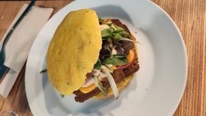 Pita de seitan at La Camelia Vegan Bar in Bilbao