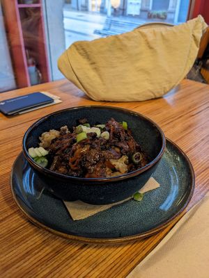 Bulgogi dish  at La Camelia Vegan Bar in Bilbao