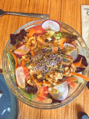 Salad at La Camelia Vegan Bar in Bilbao