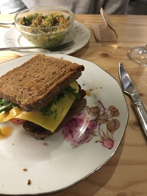 Seitan sandwich  at La Camelia Vegan Bar in Bilbao
