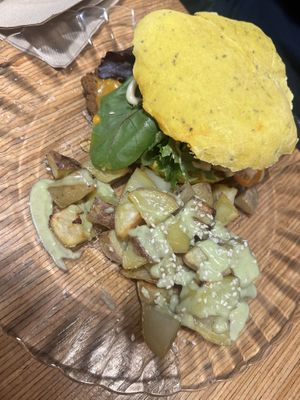 Seitan in homemade pita   at La Camelia Vegan Bar in Bilbao
