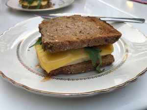 Tofu sandwich  at La Camelia Vegan Bar in Bilbao