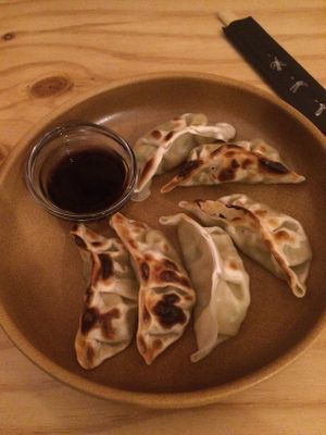gyoza at La Camelia Vegan Bar in Bilbao