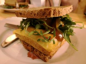 Sándwich Tempeh at La Camelia Vegan Bar in Bilbao