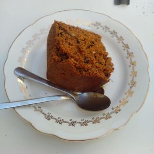 carrot cake at La Camelia Vegan Bar in Bilbao