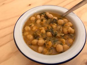 Potaje de garbanzos at La Camelia Vegan Bar in Bilbao