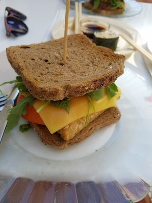 Tempeh sandwhich at La Camelia Vegan Bar in Bilbao