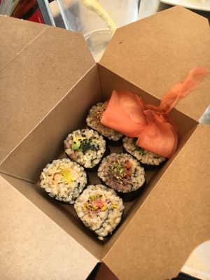 Various makis at La Camelia Vegan Bar in Bilbao