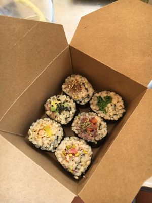 Various makis at La Camelia Vegan Bar in Bilbao