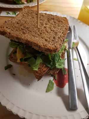 Sandwich at La Camelia Vegan Bar in Bilbao