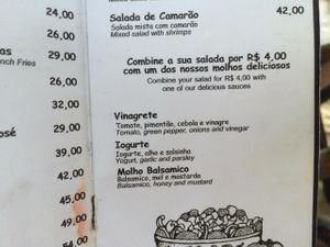 Menu 2 at Cafe do Mar in Ilha Grande