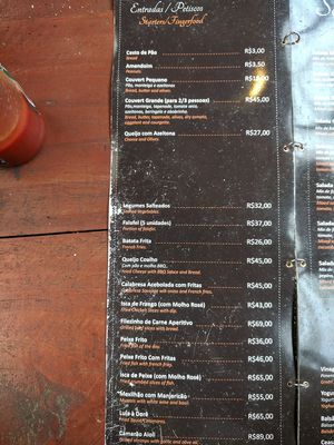 Menu September 2019 at Cafe do Mar in Ilha Grande