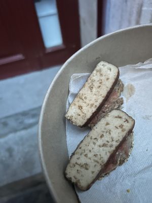 Pan com tomato and tofu on top  at Brown Sugar in Cadaques
