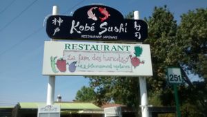 Outside at La Faim des Haricots in Labege