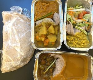 Vegetarian platter- a sampler with 4 dishes  at Kilimanjaro in Heidelberg