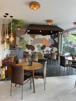 Indoor seating  at Boticasol in Armenia