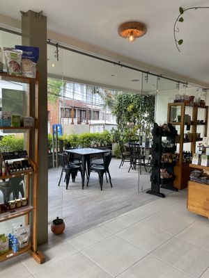 Outdoor seating   at Boticasol in Armenia