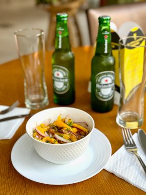 Ceviche de mango at Boticasol in Armenia