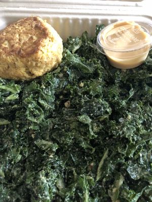 “Crab cake” and kale Caesar  at Harmony Bakery in Baltimore