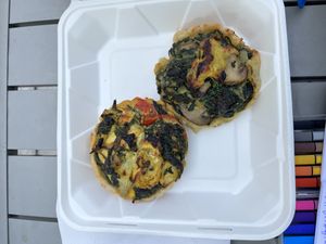 Quiche and spinach pie (it had a different name, but can’t remember what)   at Harmony Bakery in Baltimore