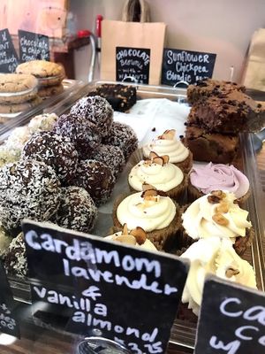 display case at Harmony Bakery in Baltimore