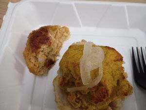 Chickpea Tart & "Crab" Cake at Harmony Bakery in Baltimore