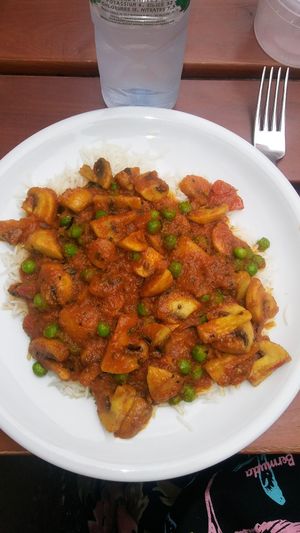 Mushroom and pea curry at Raja Rani in Heidelberg