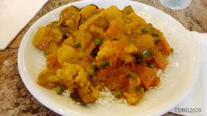 Vegetable curry (vegan) at Raja Rani in Heidelberg