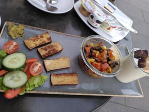 Vegana (Pancakes nicht verfügbar) + Kaffee + Brötchen at Laib und Leben in Heidelberg