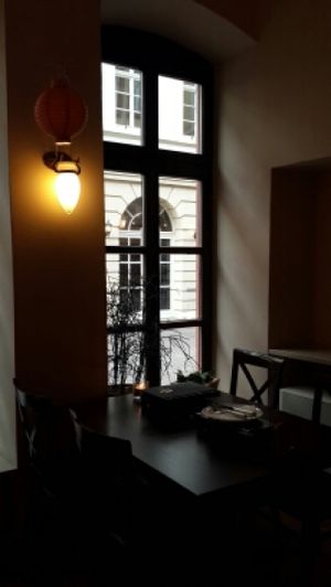 by the window at Saigon Sonne in Heidelberg