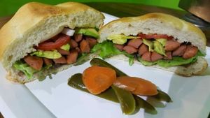 Torta de ";salchicha"; at Vegan Pa' Cá' in Mexico City