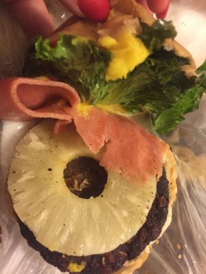 special cheeseburger  at Vegan Pa' Cá' in Mexico City