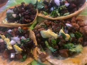 Best tacos ever. at Vegan Pa' Cá' in Mexico City
