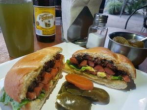 Torta de salchicha con ";chorizo";. at Vegan Pa' Cá' in Mexico City
