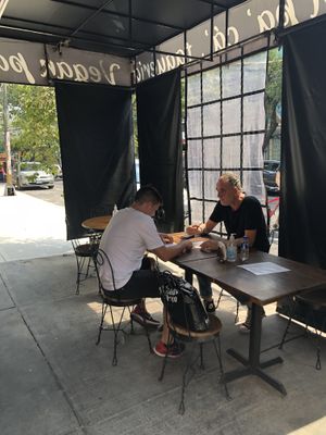 Interior terrsce at Vegan Pa' Cá' in Mexico City