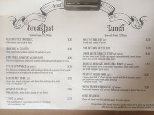 Menu - May 2016 at Beyond the Kale in Bath