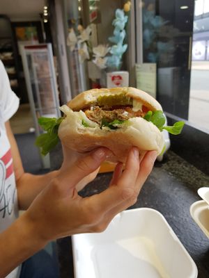 Southern fried chicky burger - the best on offer we think! at VBites - Holland & Barrett in Chester