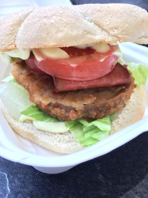 Plant based burger at VBites - Holland & Barrett in Chester