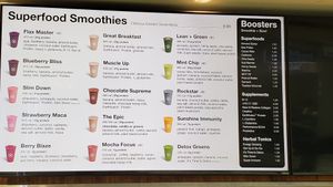 Menu at Earthbar in Sherman Oaks