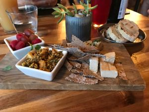 the cheese board at GreenSpace Cafe in Ferndale