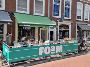 Outdoor seating at FOAM in The Hague