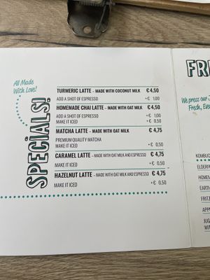 Drink menu   at FOAM in The Hague