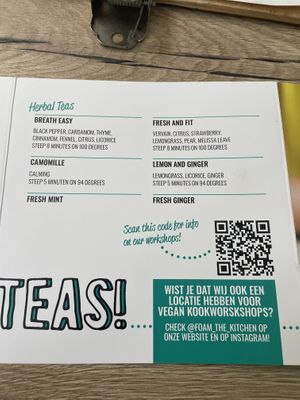 Drink menu  at FOAM in The Hague