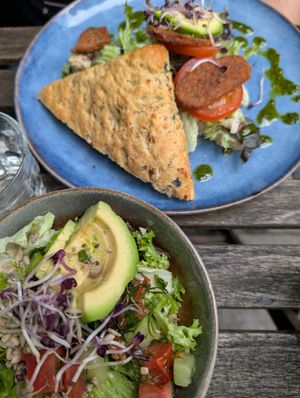 Focaccia with tempeh chorizo at FOAM in The Hague