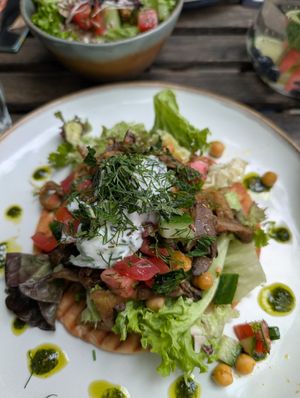 Gyros with ouster mushrooms, yum!! at FOAM in The Hague