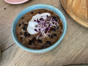 Soup of the day with beans and coco  at FOAM in The Hague