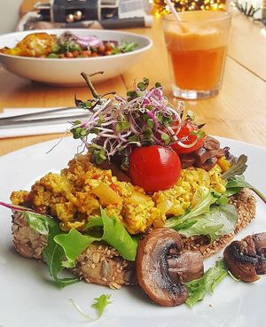 Scrambled tofu at FOAM in The Hague