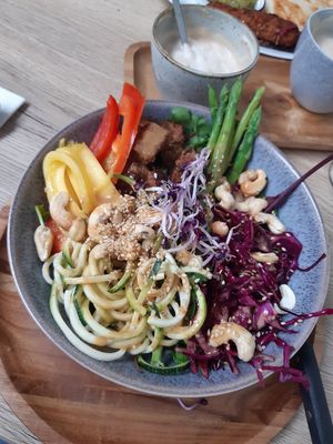 Sticky Tempeh noodle salade... Mmmmh! at FOAM in The Hague
