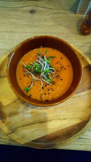 Spicy carrot soup at FOAM in The Hague