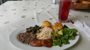 Miced platter and Sorell and Ginger drink at LoveGift Vegan Cafe in South East London